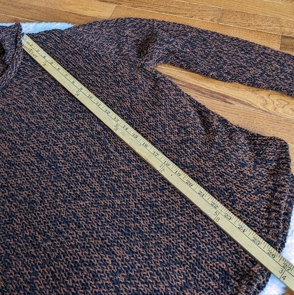 eileen FISHER funnel neck top marled knit sweater cowl mock neck nutmeg xl - Picture 11 of 12